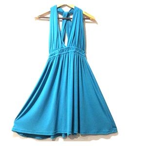 Teal sexy party dress